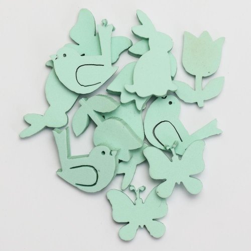 Motýľ / vták / zajac / kvet 3/3/4/3,5cm bledomodrá