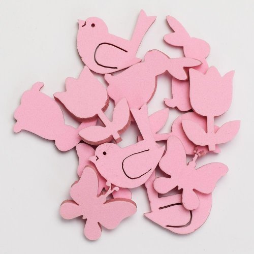 Motýľ / vták / zajac / kvet 3/3/4/3,5cm ružová