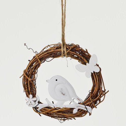 Vtáčik kov záves natur 10x19