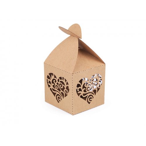 Papierová krabička natural -  srdce