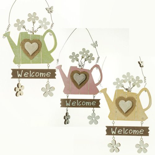 Záves krhlička +nápis mix 13,5x9x0,7 cm