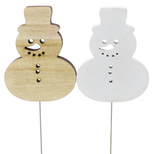 Zápich vian.snehuliak biely výrez-vzor s/8 35x8cm