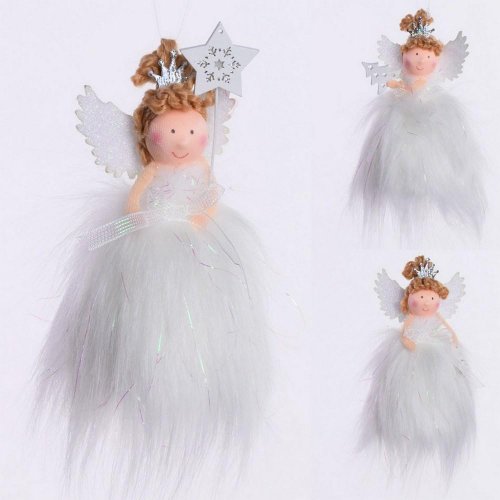 Vian.anjel deti biele 12cm mix 3 vzory