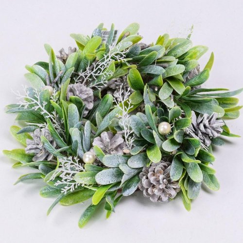 Veniec šiš. zel.25*8cm - Vianočné dekorácie