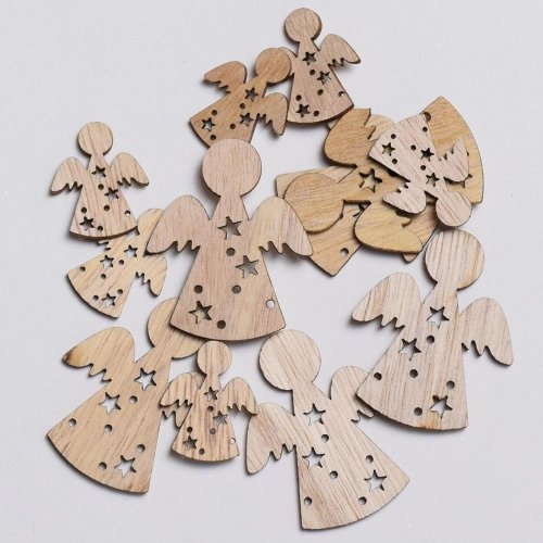 Drevené anjele natural s/12 5,5cm 2,5cm
