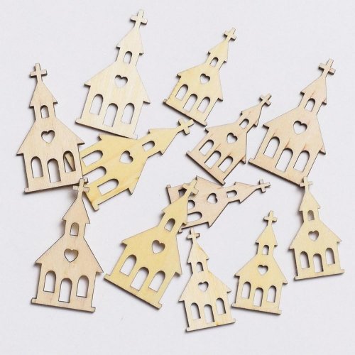 Drevené kostoly natural s/12 2,2x4,5cm 1,7x3,5cm