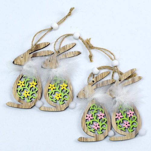 Zajac záves drevo s/2 mix f 5.5x10cm