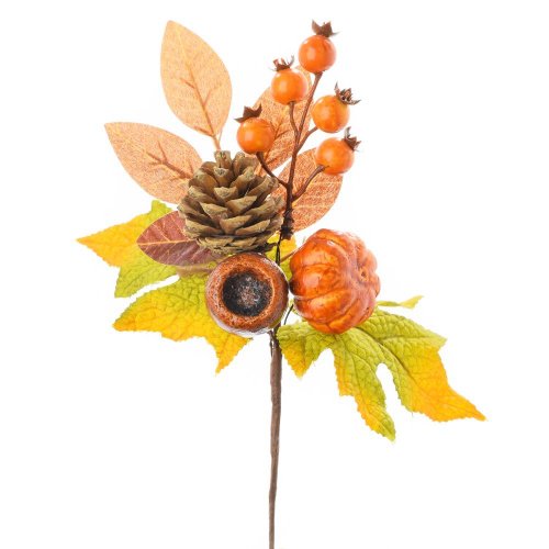Vetvička jeseň plody+šiška 22cm - Jesenné dekorácie