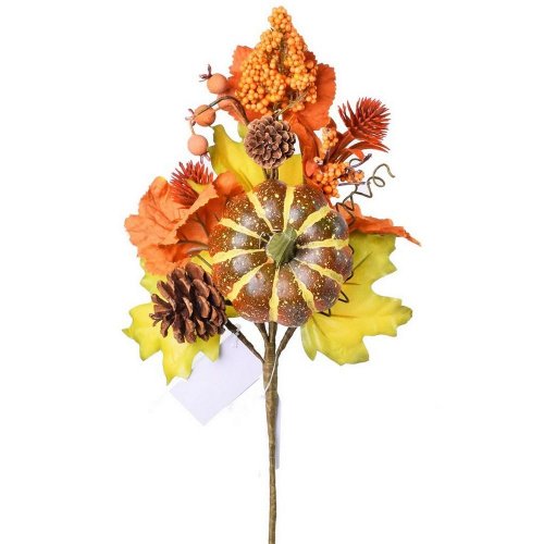 Zápich listy+tekvica l:30cm - Jesenné dekorácie