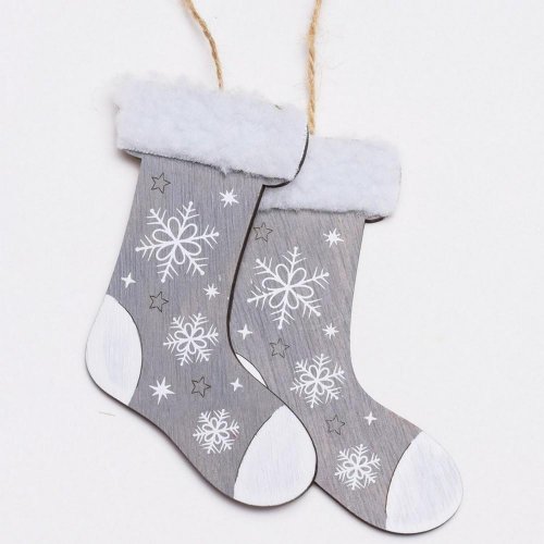 Drevené ponožky šedé 48x11x1