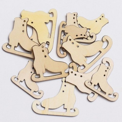 Drevené korčule natural s/12 4,5x3,1cm 3,5x2,8cm