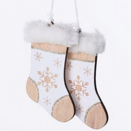 Drevené ponožky natural záves 11x7cm