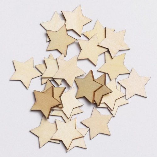 Drevené hviezdičky natural s/24 2,6cm