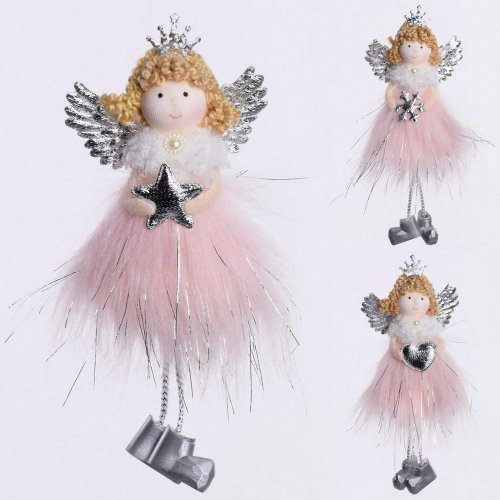 Anjel záves 19cm mix 3 ružový