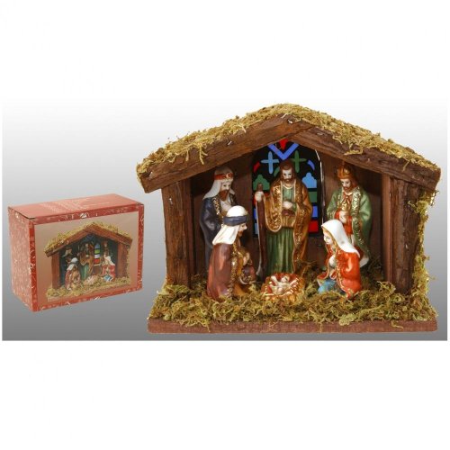 Aaa107000 betlehem+figúrky 6ks  20x8x15cm - Vianočné dekorácie