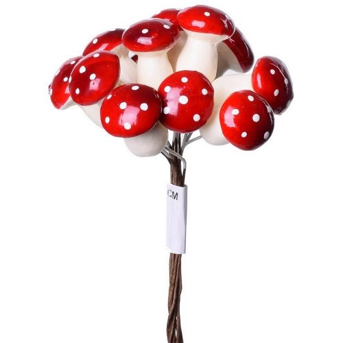 Muchotrávky 12cm/3cm - Jesenné dekorácie