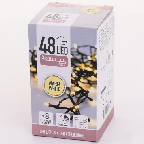 Led svet/48/ ww,ind/out,timer,bat,funk8 - Vianočné osvetlenie