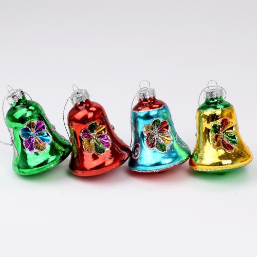 Zvonček sklo mix vzorov 7,3x6cm