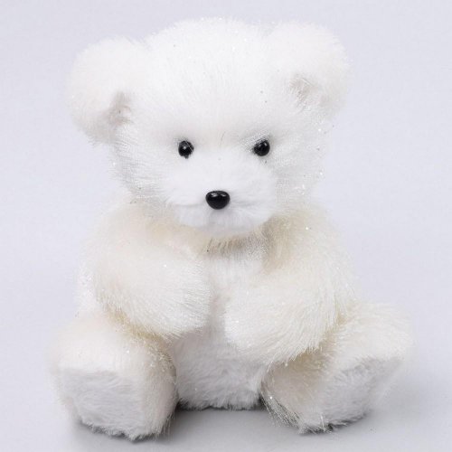 Medveď sediaci biel. 7x15x18cm