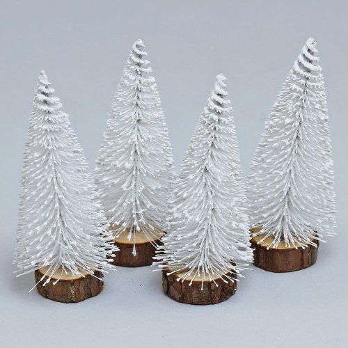 Vian.stromček biela glit. na pni 10cm s/4