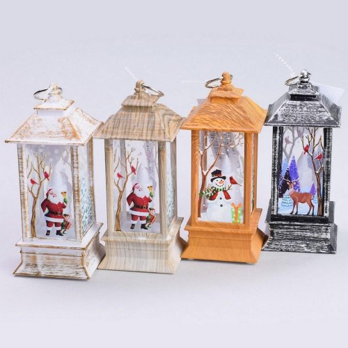 Lampáš led mix vzor  5.2*5.2*12.5cm - Vianočné dekorácie