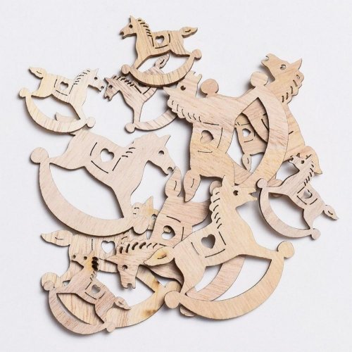 Drevené koníky natural s/12 5,5cm 2,5cm