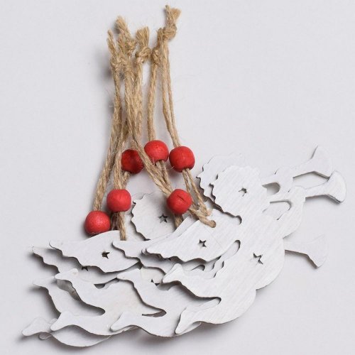 Drevený anjel biely 7.5*8*0.3 s/6