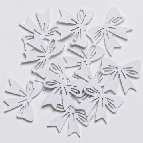 Drevená mašľa biela 4*3.5cm s/12