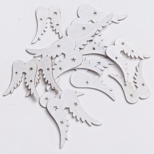 Drevené krídla biele 4,5x3,5  s/12