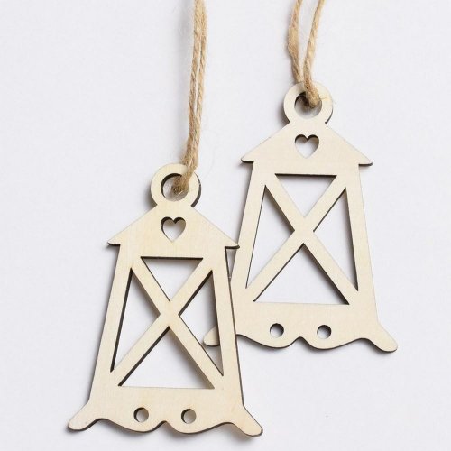 Drevený lampáš natural s/2 5,5x8,2cm