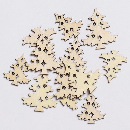 Drevené stromčeky natural s/12 3,9x4,5cm 3x3,5cm