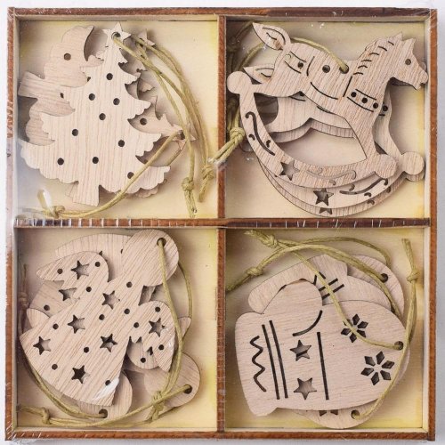 Záves drevený mix natural s/12 4,5x5,5cm/pcs