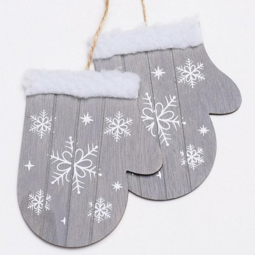 Drevené rukavice šedé 48x11x1