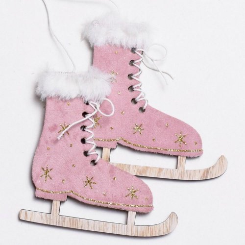 Záves korčule drevo s/2 10cm ružové