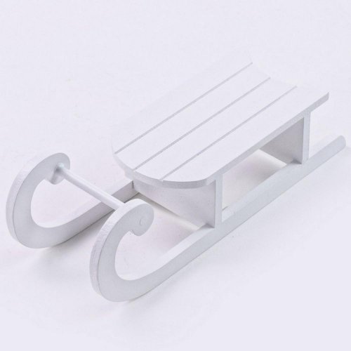 Drevené sane biele 20x6,5x6cm