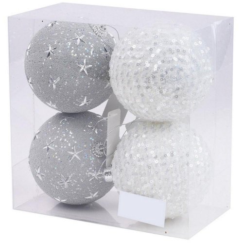 Gule vian. plast s/4 10cm strieb+biele mix2