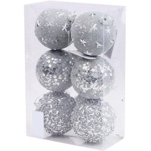 Gule vian. plast s/6 8cm strieborné mix3