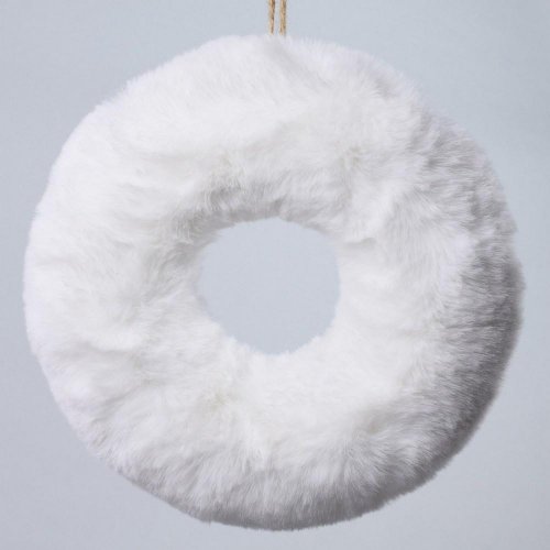 Veniec biely záves 24cm