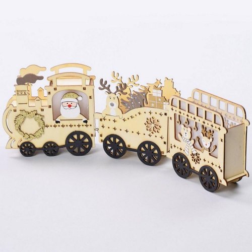 Led drevený vlak natural 38x4,5x12cm