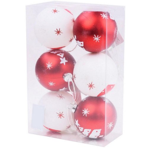 Gule vian. plast s/6 8cm červbiele mix 2f 2 vzory