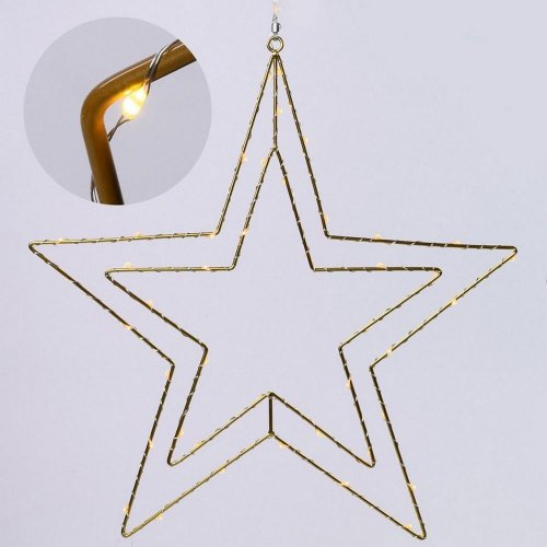 Led hviezda kov zlatá 38x37,5cm - Vianočné osvetlenie
