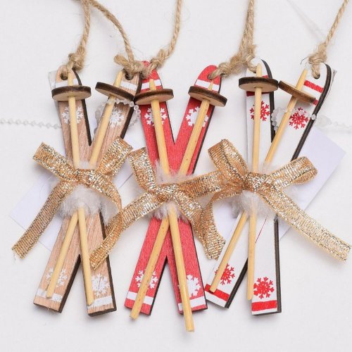 Drev lyže záves mix 3f 10x3x2cm