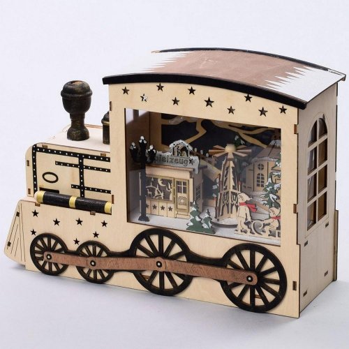 Led hrajúci drev vlak 30x10x21cm