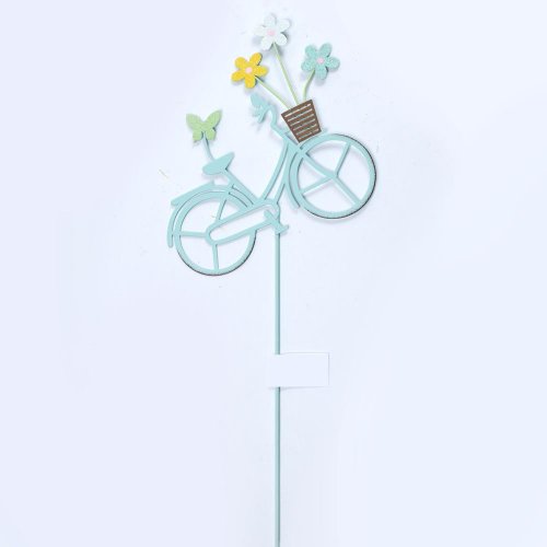 Zápich bicykel kov modrý 18x55cm