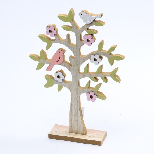 Strom na podstavci drevo natural ružový 17,5x4x25cm