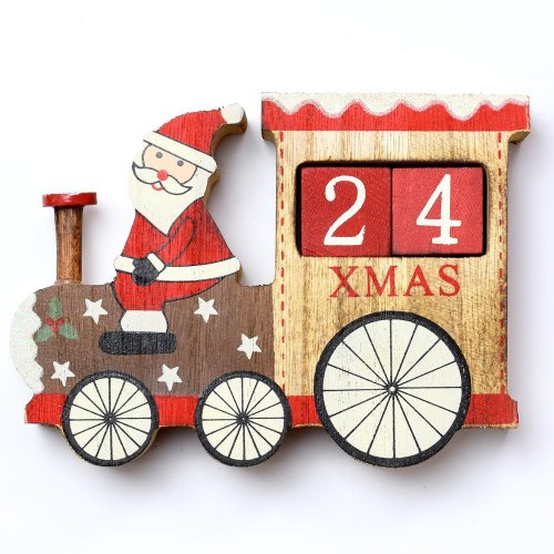 Kalendár advent vlak 16,5x12x3cm drevo - Vianočné dekorácie