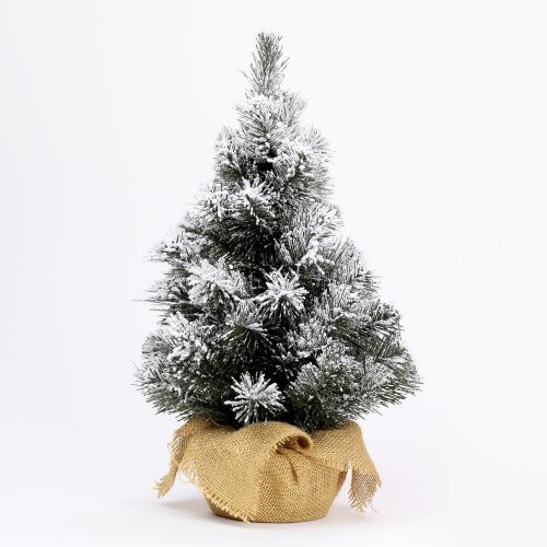 Vian.strom v jute zaťaž.mrázik osnež.50cm - Vianočné stromčeky