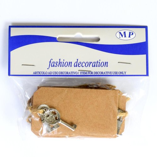 Karta záves karton s kľúčikom s/6 cm4,5x8 prírodná