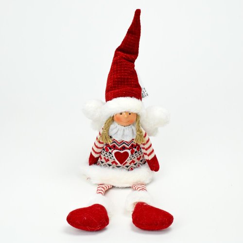 Anjel sediaci textil 50cm - Vianočné dekorácie