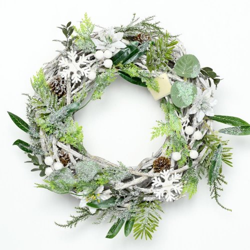 Veniec prútie zeleň 30x11cm - Vianočné dekorácie